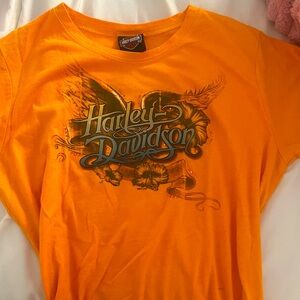 Harley-Davidson Orange Graphic Blouse
